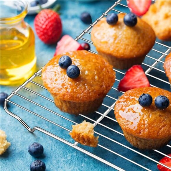 P&P CHEF Baking Rack Cooking Rack Set of 2-16.6''x11.5", Stainless Steel Wire - Picture 4 of 8